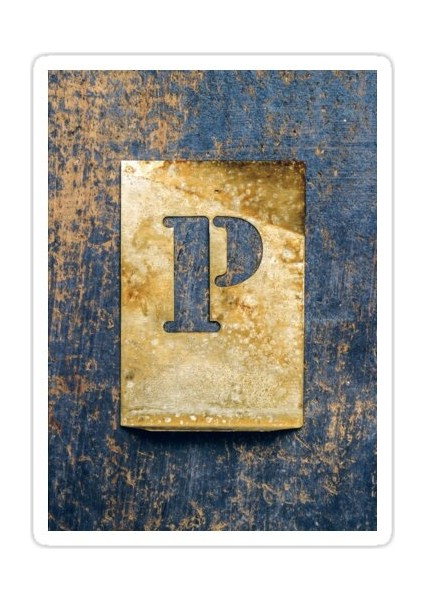 P Harfi Sticker Araba Oto Arma Duvar Sticker Ev Dekoratif Çıkartma 15 cm