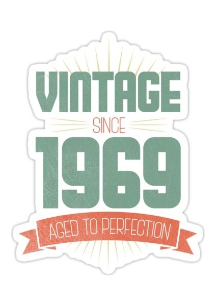 Vintage 1969 Sticker Araba Oto Arma Duvar Sticker Ev Dekoratif Çıkartma 15 cm