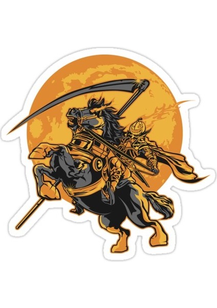 Cadılar Bayramı Şövalye Illüstrasyon Sticker Araba Oto Arma Duvar Sticker Ev Dekoratif Çıkartma