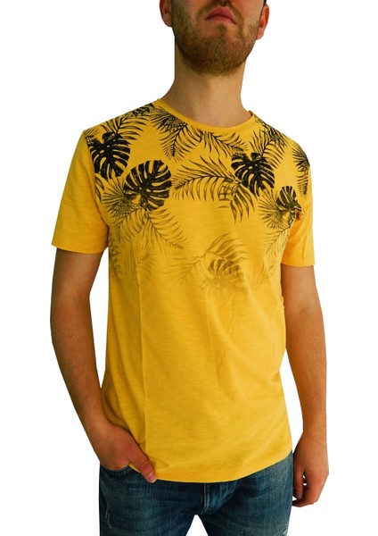 Naykı Erkek Sıfır Yaka Flamlı T-Shirt 2120 BGL-ST01050