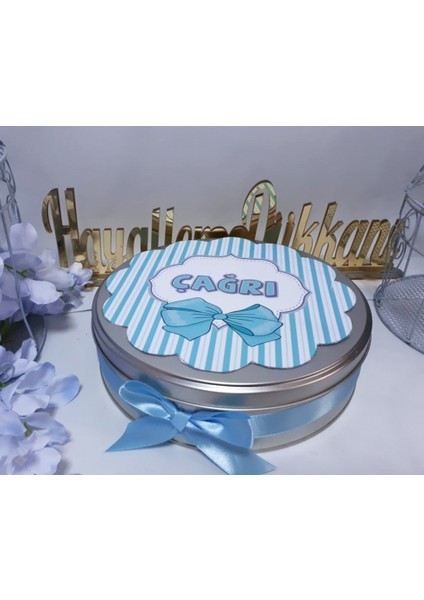 Emzik Etiketli Metal Kutulu Bebek Çikolatası Yuvarlak 50 Li fiyatları