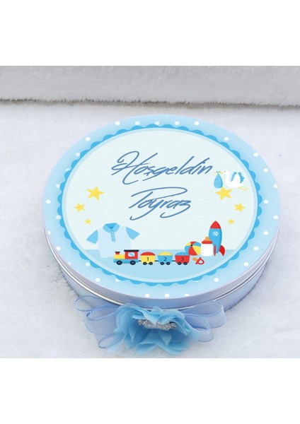 Oyuncaklı Baskılı Erkek Bebek Çikolatası Uv Baskılı Madlen Çikolata