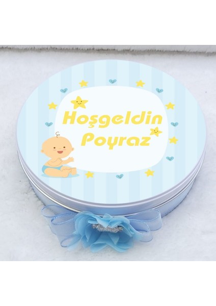 Bebek Baskılı Metal Kutuda Bebek Çikolatası Uv Baskılı Madlen Çikolata