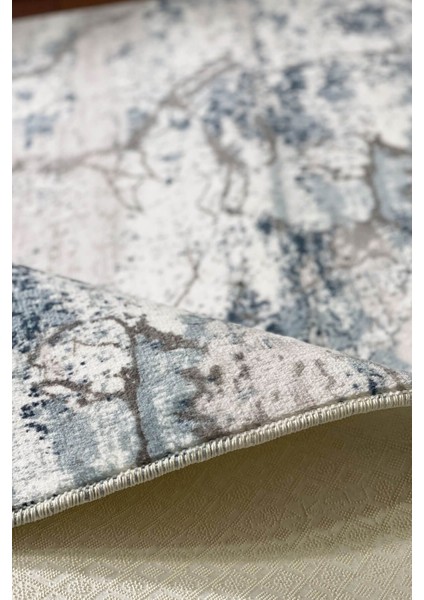 Etna Mavi Kaymaz Taban Yıkanabilir Halı Saçaksız modelleri