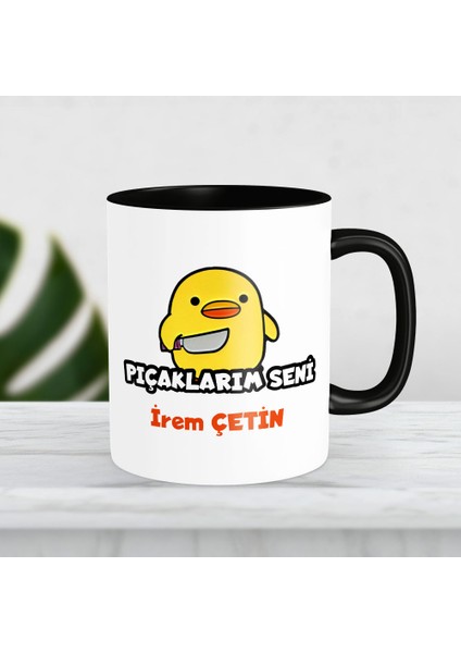 Kişiye Özel Isimli Katil Civciv Baskılı Kupa Bardak 6406