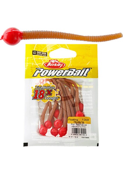 Powerbait Floating Mice Tails Sahte Yemi Fluorescent Red-Natural-8cm - 13LU
