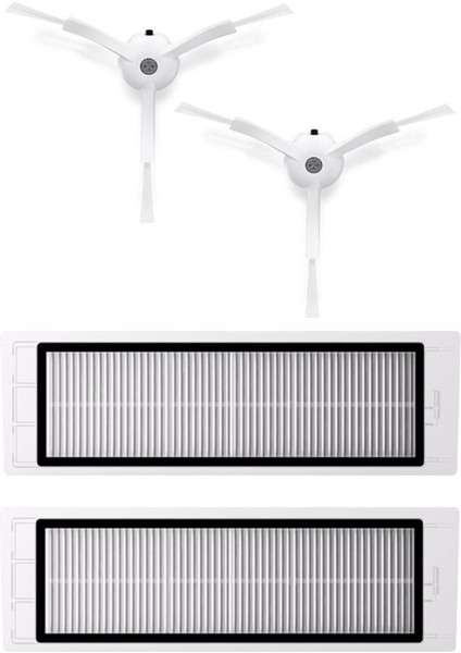 Hubsan S50/S55 Uyumlu 2li Hepa Filtre ve 2li Yan Fırça (Roborock S50/S55 Uyumlu)