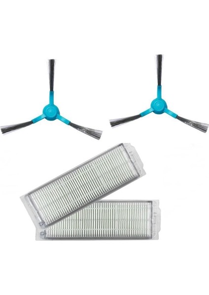 Vacuum Mop P Stytj02ym Uyumlu 2li Hepa Filtre ve 2li Mavi Yan Fırça
