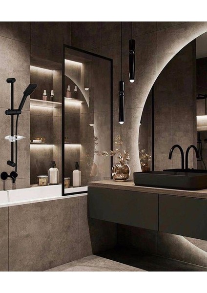 Eca Tiera Hareketli Banyo Üst Takım Mat Siyah 102146029C1
