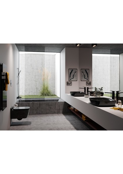 Eca Tiera Yüksek Tip Lavabo Bataryası Mat Siyah 102188002C1