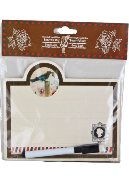 Kalemli Ahşap Yazı Tahtası Kahverengi