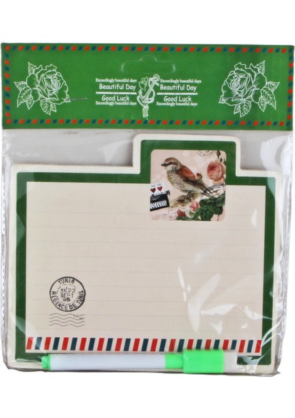 Kalemli Ahşap Yazı Tahtası Yeşil