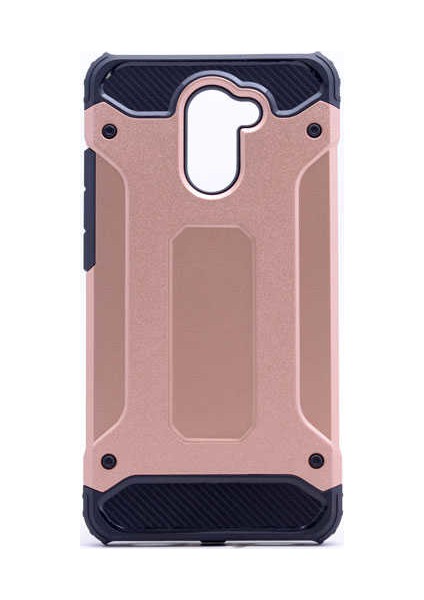 - Huawei Y7 Prime Kılıf Çift Katman Zırh Tank Crash Military Kapak Rose Gold