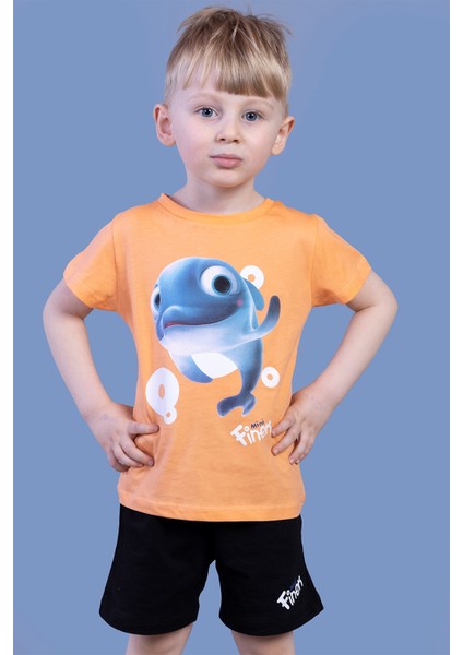 Toontoy Erkek Çocuk Balık Baskılı Şortlu Takım