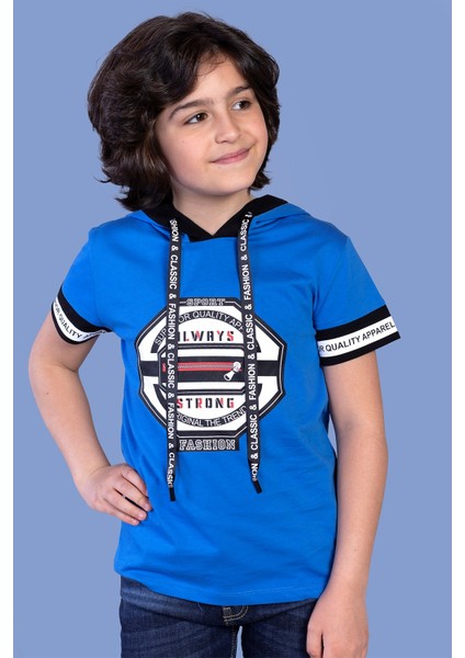 Toontoy Erkek Çocuk Kapüşonlu Baskılı Tişört