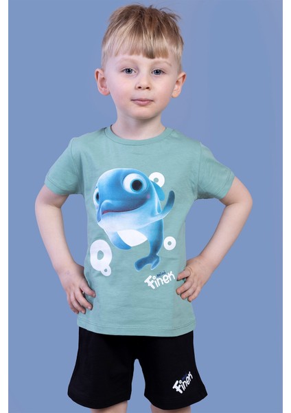 Toontoy Erkek Çocuk Balık Baskılı Şortlu Takım