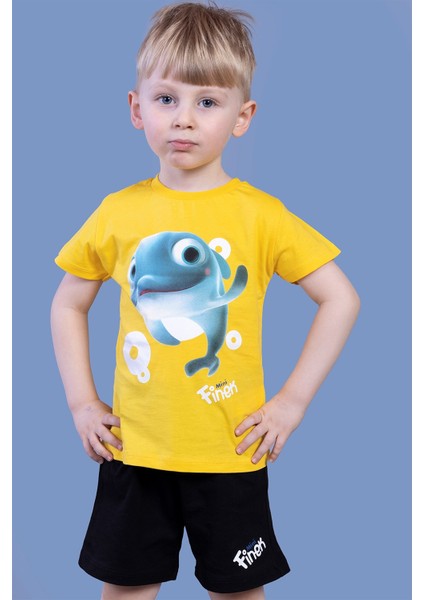 Toontoy Erkek Çocuk Balık Baskılı Şortlu Takım