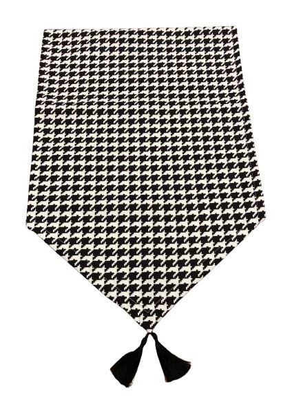 Tuğçe Demir Home Desıgn Siyah Kazayağı Desen Runner