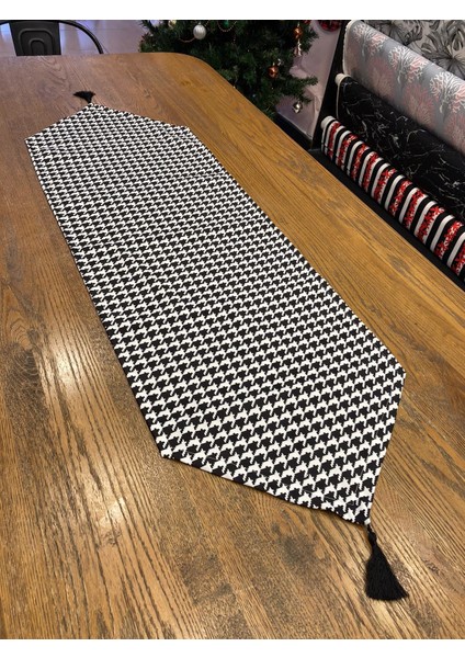 Tuğçe Demir Home Desıgn Siyah Kazayağı Desen Runner fiyatları