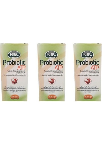 3 Kutu Nbl Probiotic Atp Takviye Edici Gıda 10 Toz Saşe Her Kutu