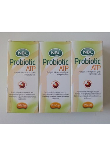 3 Kutu Nbl Probiotic Atp Takviye Edici Gıda 10 Toz Saşe Her Kutu