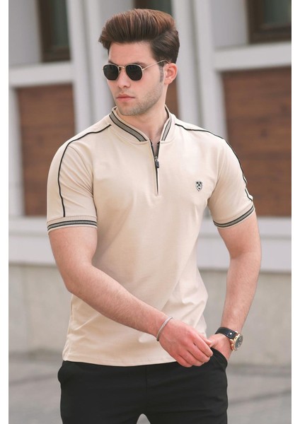 Bej Polo Yaka Erkek Tişört 9281 modelleri