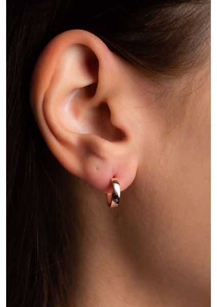 Halka Küpe Rose Altın Kaplama Kadın Gümüş Küpe 925 Ayar fiyatları