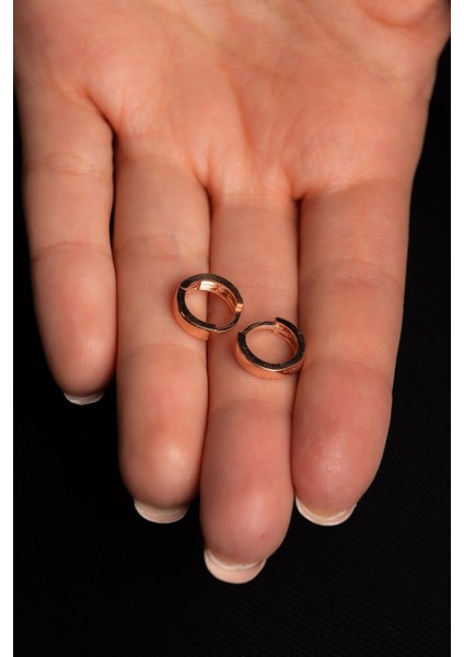 Halka Küpe Rose Altın Kaplama Kadın Gümüş Küpe 925 Ayar modelleri