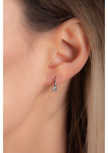 Halka Taşlı 925 Ayar Gümüş Küpe fiyatları