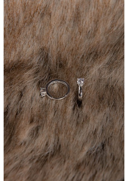 Halka Taşlı 925 Ayar Gümüş Küpe modelleri