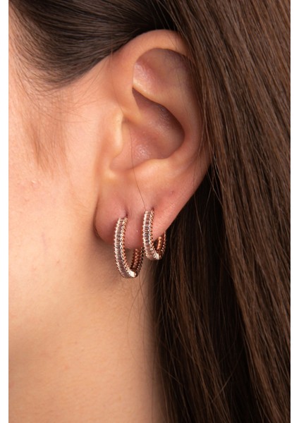 Baget Taşlı Rose Kadın Küpe 925 Ayar Gümüş fiyatları