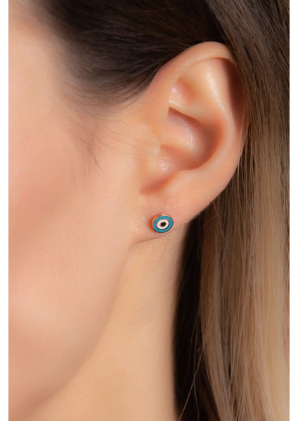 Lazer Mineli Nazar Boncuklu 925 Ayar Kadın Gümüş Küpe fiyatları