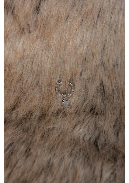 Yıldızlı Kıkırdak Rose 925 Ayar Kadın Gümüş Küpe