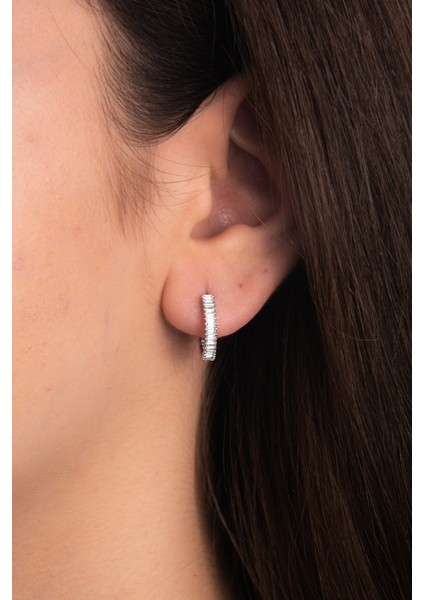 Baget Taşlı Rose Kadın Küpe 925 Ayar Gümüş fiyatları