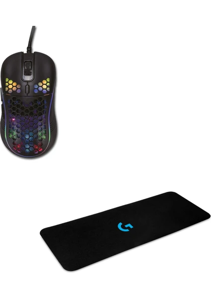 Sparrow 6400 DPI RGB Ledli Makrolu Oyuncu Mouse +70 x 30 Gaming Mouse Pad