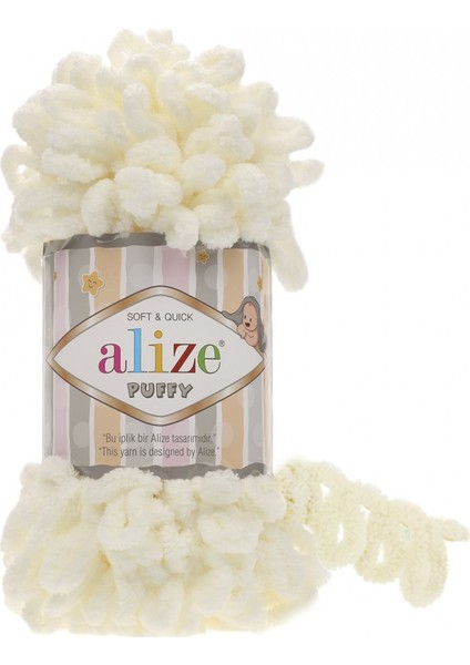 Puffy El Örgü Ipi 62 Açık Krem 5'li Paket