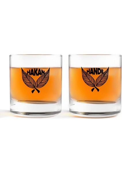 Kişiye Özel Renkli Baskılı Isimli Ikili Viski Bardağı-23
