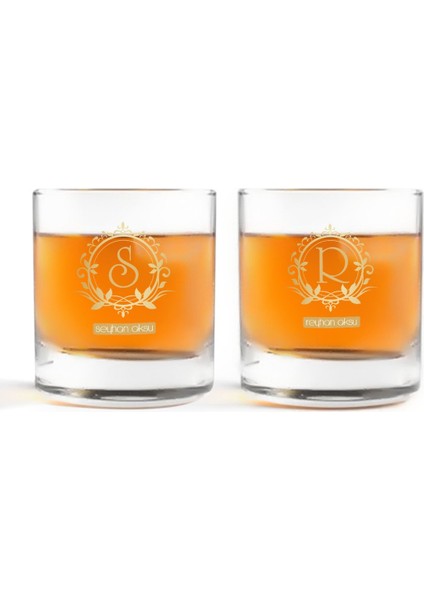 Kişiye Özel Renkli Baskılı Isimli Ikili Viski Bardağı-16