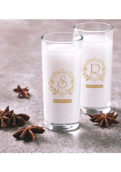 Kişiye Özel Renkli Baskılı Isimli Ikili Rakı Bardağı Seti-16