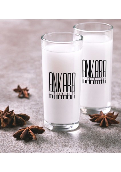 Kişiye Özel Renkli Baskılı Ankara Ikili Rakı Bardağı Seti-1