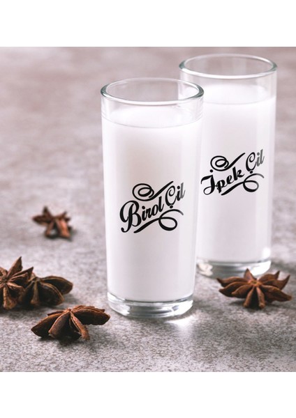 Kişiye Özel Renkli Baskılı Isimli Ikili Rakı Bardağı Seti-5
