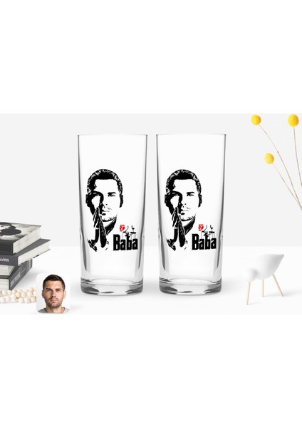 Kişiye Özel Renkli Baskılı Godfather Baba Tasarımlı Ikili Rakı Bardağı Seti-1