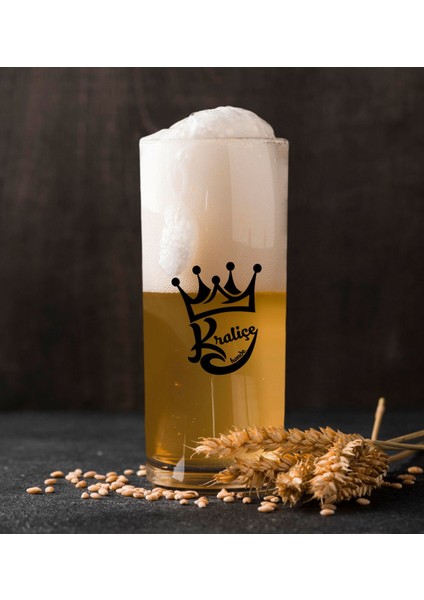 Kişiye Özel Kraliçe Renkli Baskılı Hiball Bira Bardağı-1