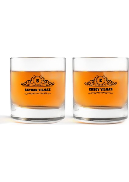 Kişiye Özel Renkli Baskılı Isimli Ikili Viski Bardağı-33