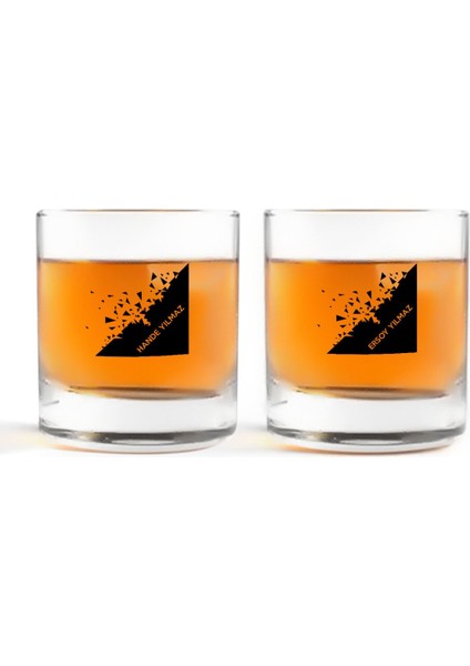 Kişiye Özel Renkli Baskılı Isimli Ikili Viski Bardağı-27