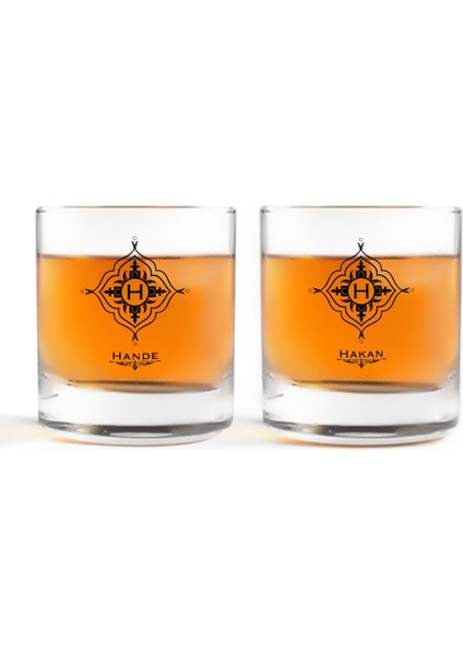 Kişiye Özel Renkli Baskılı Isimli Ikili Viski Bardağı-26