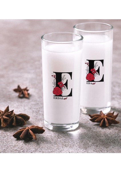 Kişiye Özel Renkli Baskılı Harfli Ikili Rakı Bardağı Seti-6