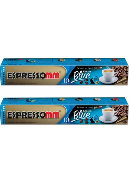 Espressomm Blue Kapsül Kahve Kafeinsiz 20'li Nespresso Uyumlu