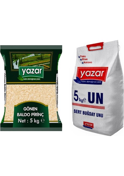 2'li Kumanya Gıda Ziyafet Paketi 5 kg Gönen Baldo Pirinç + 5 kg Un