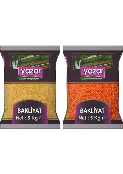 2'li Kumanya Gıda Ziyafet Paketi 5 Kg. Pilavlık Bulgur + 5 Kg. Kırmızı Mercimek